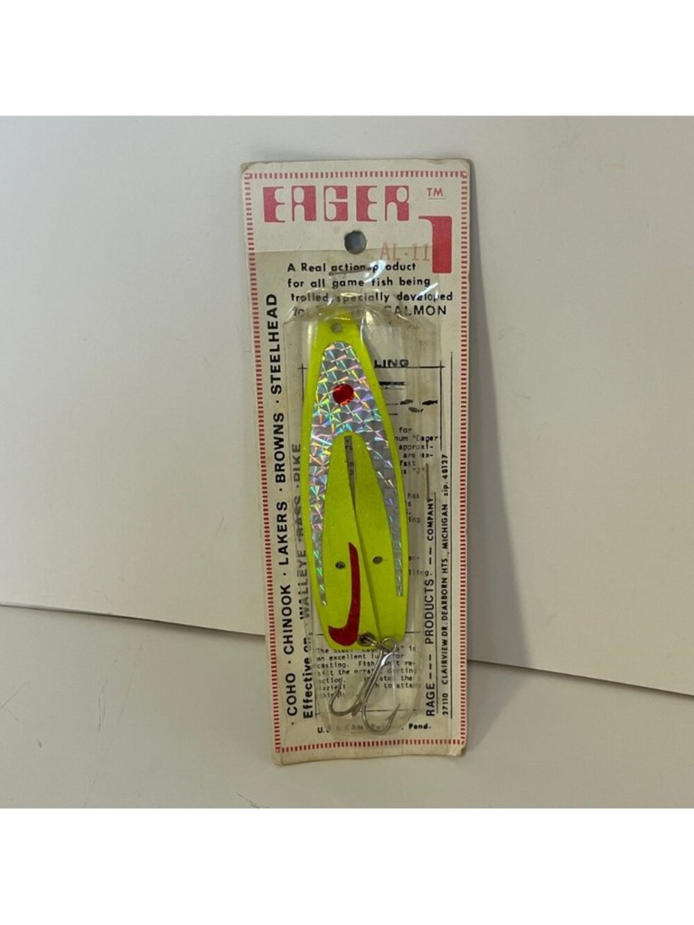 Vintage Eager Rage Product Fishing Lure Spoon Trolling Walleye Bass Pike New